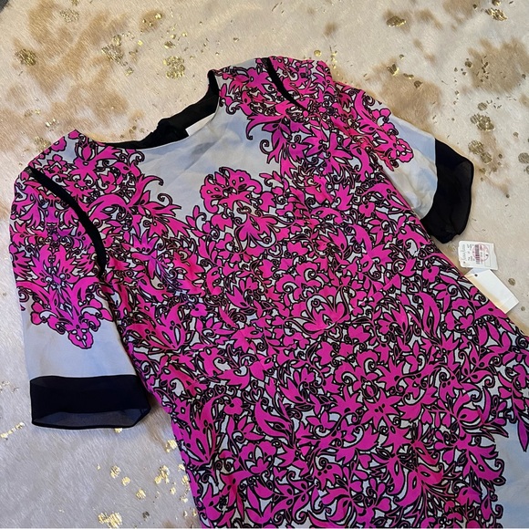 NWT MILLY 6 Dress Bergdorf Goodman Exclusive 100% Silk Short Sleeve - Picture 1 of 11